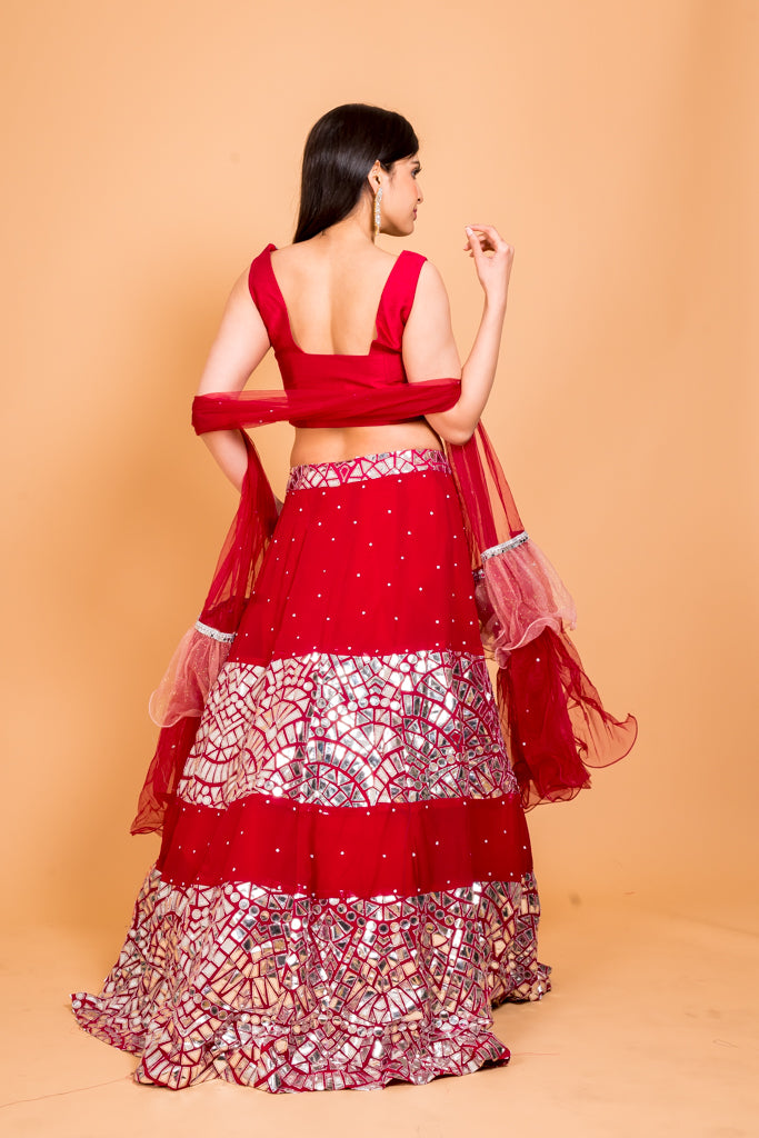 Ruby Red lehenga