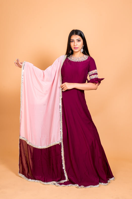 Boysenberry Anarkali