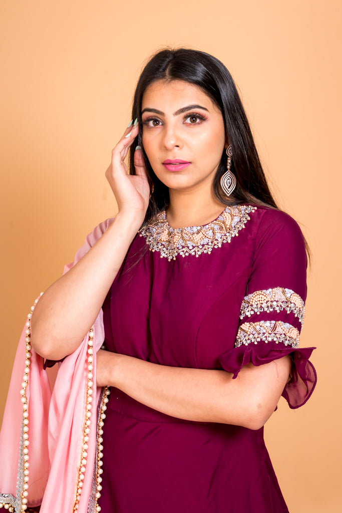 Boysenberry Anarkali