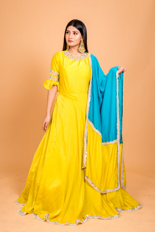 Tuscanny Yellow Anarkali