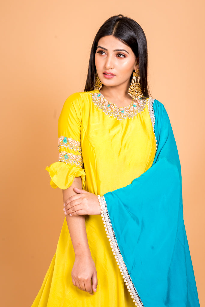 Tuscanny Yellow Anarkali