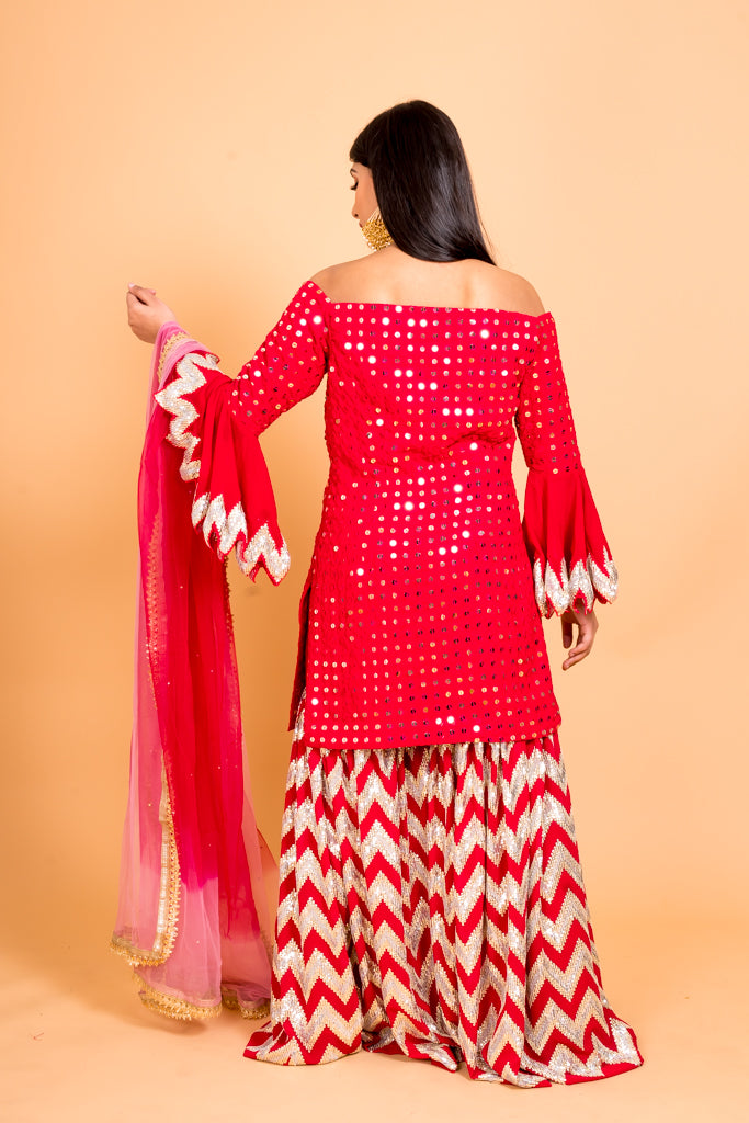 Blazing pink sharara