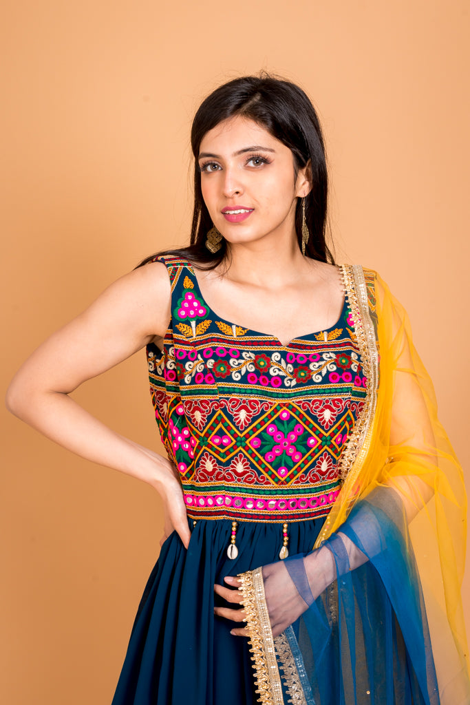 Traditional Navy Blue Anarkali