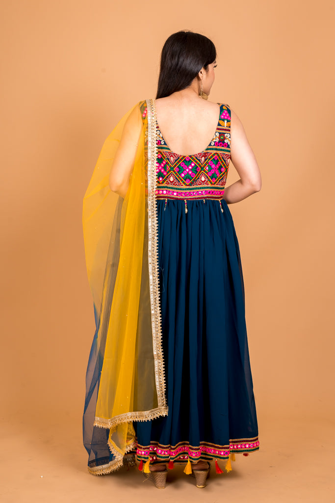 Traditional Navy Blue Anarkali