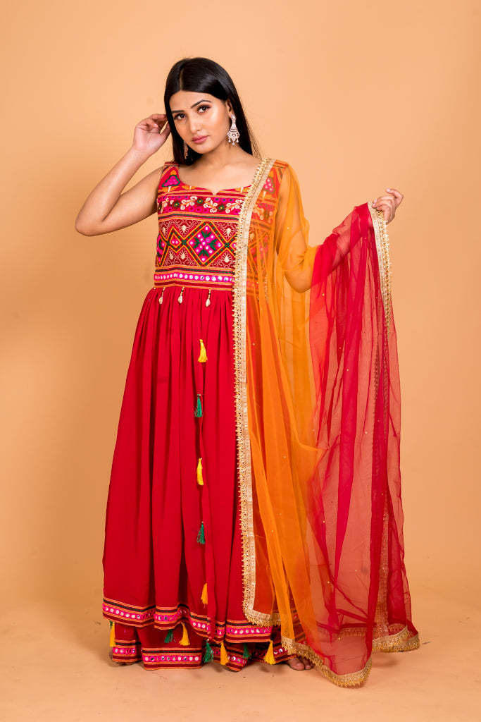 Traditional imperial red Anarkali