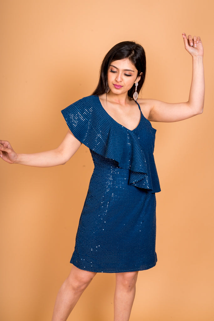 Indigo blue shimmer dress