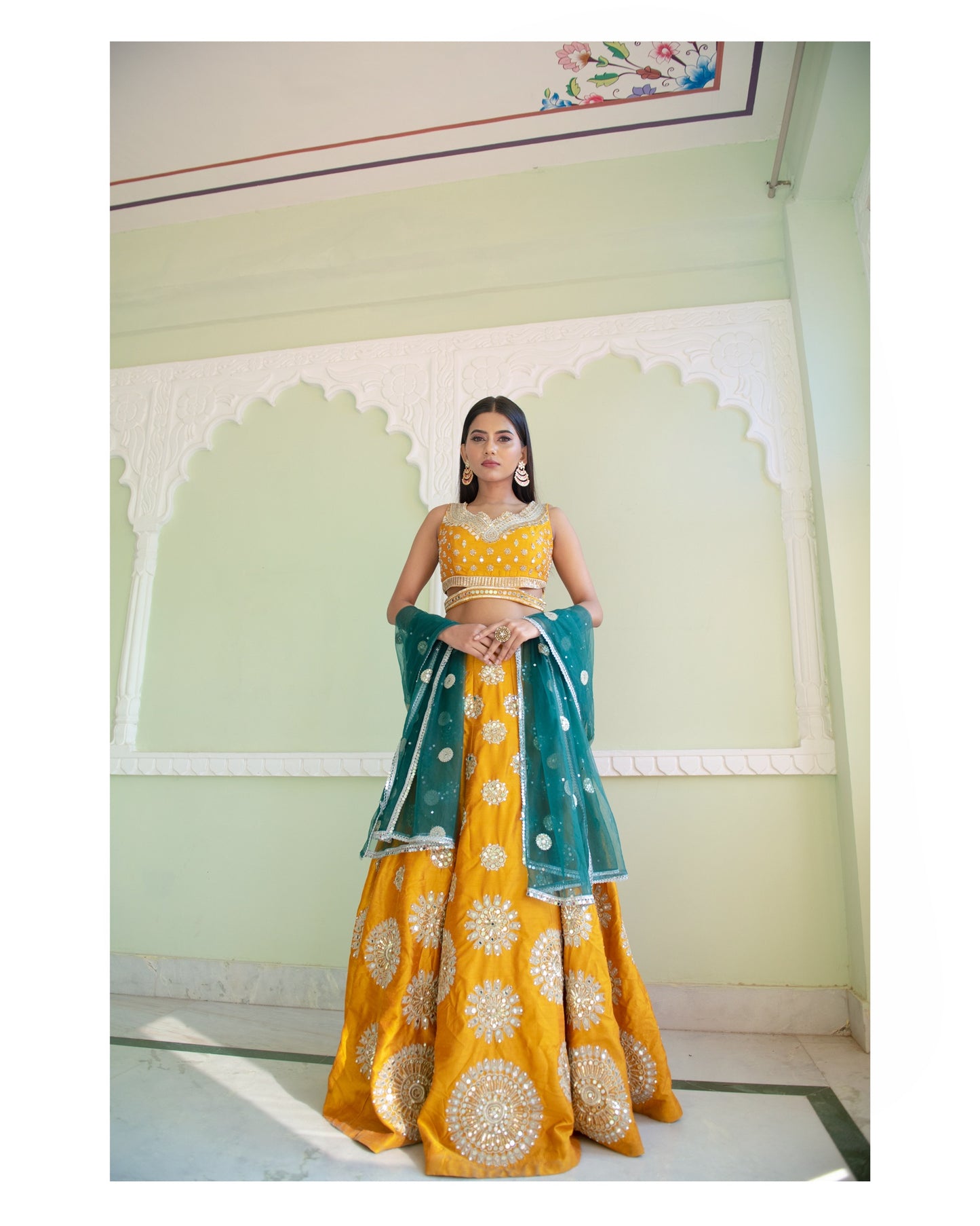 Marigold Silk Lehenga