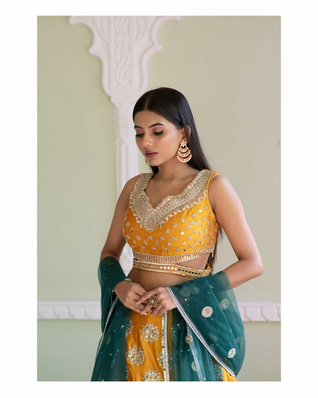 Marigold Silk Lehenga