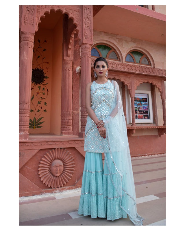 Sky Blue sharara